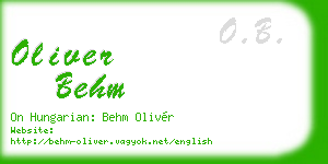 oliver behm business card